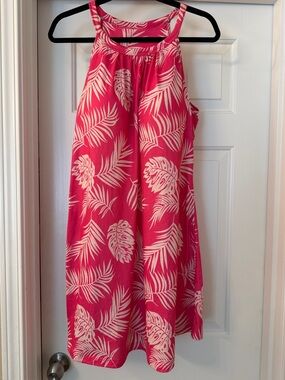 Cupshe Bright Pink Tropical Leaf A-Line Skirt